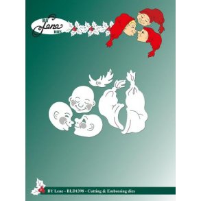 Dies/skre stencil, By Lene's 3 Nisse hoveder, BLD1398