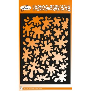 Stencil fra ByLene, BLMS003, splatter/klatter, A5 strrelse