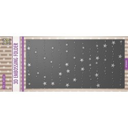 Embossing folder, Stjerner p rad og rkke, ca. 10x20cm