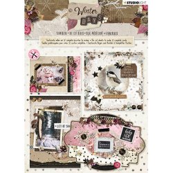 3D blok - udstanset, til 12 frdige kort, "Winter days" motiver