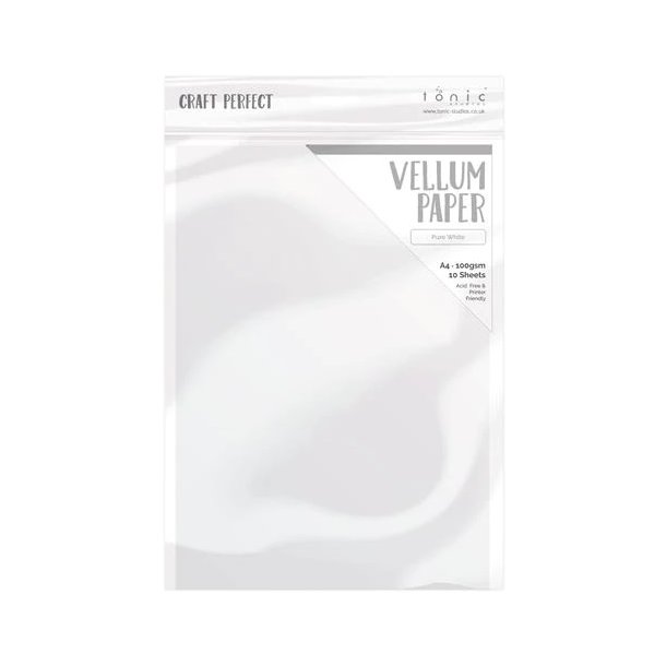 Vellum A4, 100g, hvid, "Pure White", 10ark