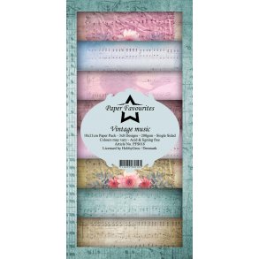 Papirblok i slimcard strrelse 10x21cm, 8 design, 24 ark, Paper Favourites 