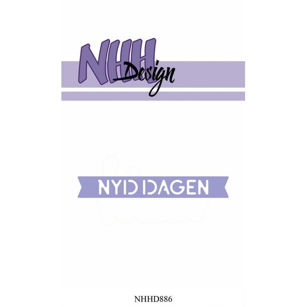 Die/skre stencil, Banner m/tekst "nyd dagen", ca. 7,1x1,1cm