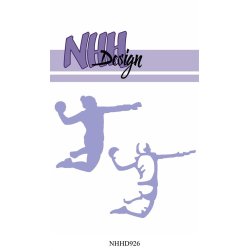 Dies/skre stencil, kvindelig hndboldspiller, ca. 6x5,3cm