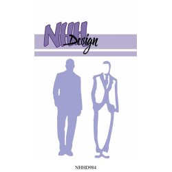 Dies/skre stencil, Mand i jakkest #1, ca. 2,6x8,5cm