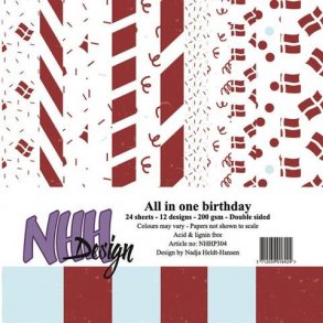 Papirblok i 15x15cm, 24 ark, F�dselsdag fra NHH design