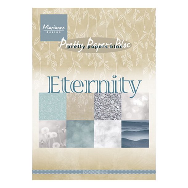 Papirblok i karton, "Eternity", 8 design, A5-str., 32 ark i alt