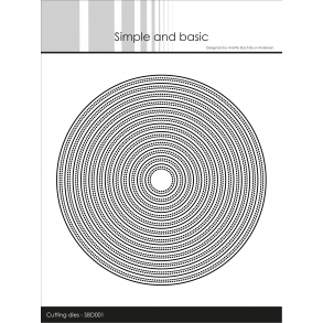 Dies/sk�re stencil, runde baser med dobbelt-piercet kant, �13,2cm, 12 dies, SBD001