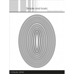 Dies/sk�re stencil, ovale baser med dobbelt-piercet kant, 10x14,3cm, 12 dies, SBD004