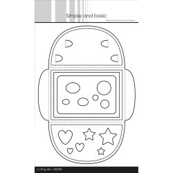 Dies/skre stencil, Kuvert i A7str &amp; Holder til gavekort, 17 dies, SBD089