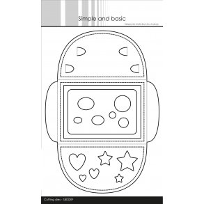 Dies/sk�re stencil, Kuvert i A7str & Holder til gavekort, 17 dies, SBD089