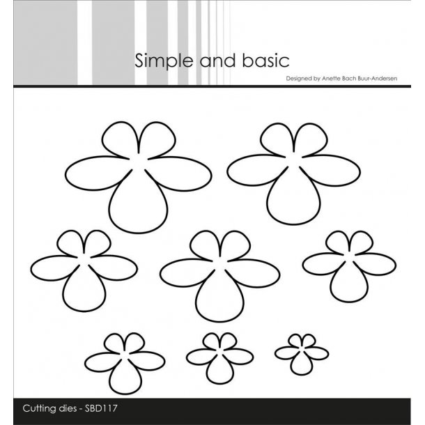 Dies/skre stencil, sde blomster, 8 dies, SBD117