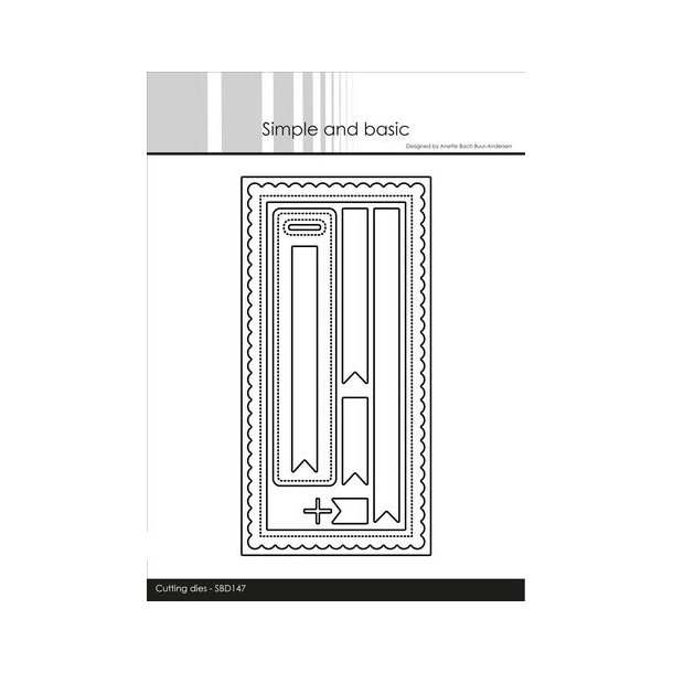 Die/skre stencil, Baser &amp; tilbehr til mini slim kort, 10 dies, SBD147