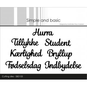 Die/sk�re stencil, Tekster der passer til mini slim kort, 7 dies, SBD153