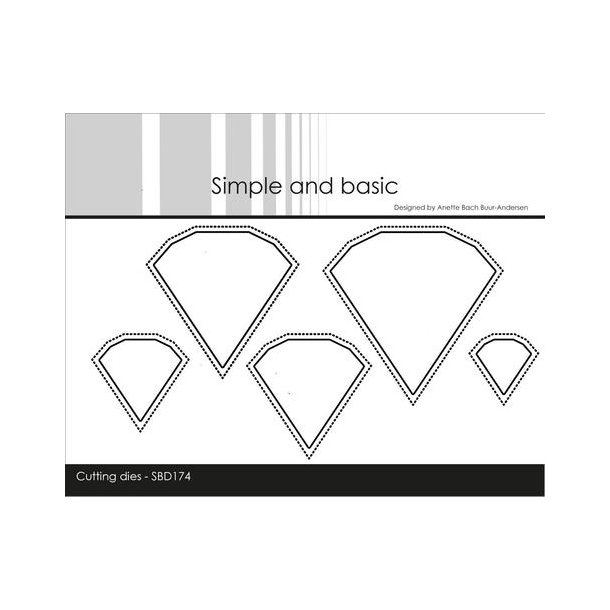 Dies/skre stencils, Simple and Basic's Diamant-udstikkere "Outline Diamonds", SBD174