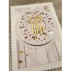 Dies/skre stencil, runde baser med piercet blgekant, 14cm, 6 dies, SBD188