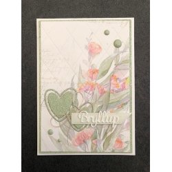 Dies/skre stencil, Simple&Basic, SBD228, Quiltet baggrund i A6 str.