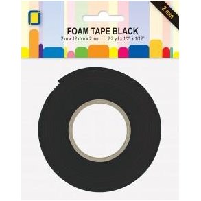 3D foam tape/skumtape 2,0x12x2000mm i sort