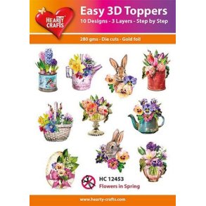 3D toppers - udstanset, forrsblomster & pskemotiver, 10 ass. motiver, HC12453