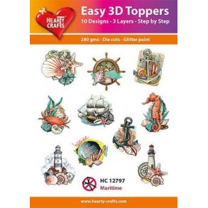 3D toppers - udstanset, maritime motiver, 10 ass. motiver, HC12797