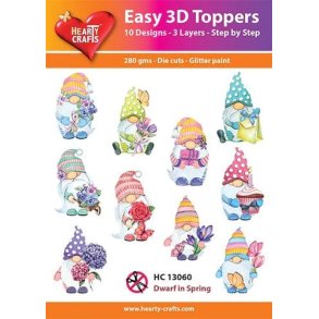 3D toppers - udstanset, sknne sommerlige nsenisser, 10 ass. motiver, HC13060