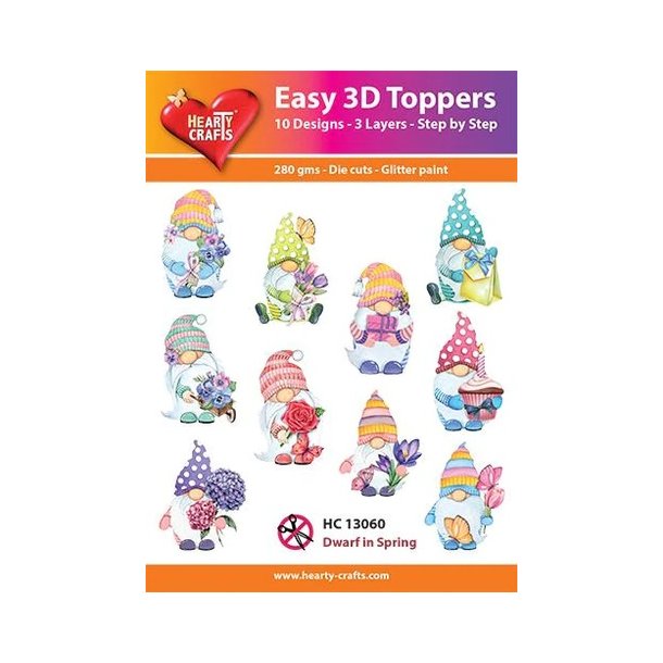 3D toppers - udstanset, sknne sommerlige nsenisser, 10 ass. motiver, HC13060