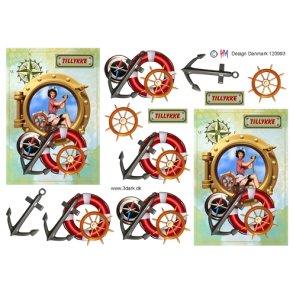 3D klippeark - Herremotiv m/s�fart & fr�k dame