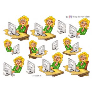 3D ark - Job, kontordame, sekretr 