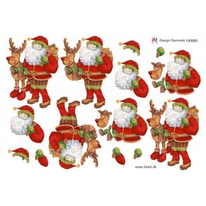 3D ark - Julemand & Rudolf klar til at bringe gaver ud