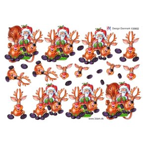 3D ark - Julemand & Rensdyr bringer gaver ud