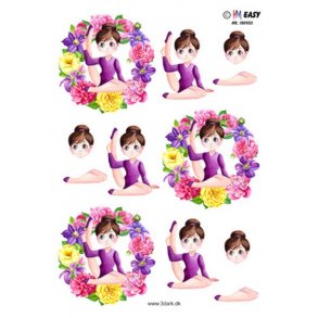 3D klippeark - B�rnemotiv, gymnastikpige