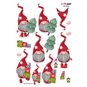 3D ark - Jul, s�d julemand med lang hue