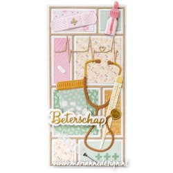 Dies/skre stencil, Marianne Design LR0796, Medicinsk udstyr, sprjte, termometer, pipette
