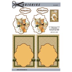 3D klippeark - Hest & fl i lysebrune farver