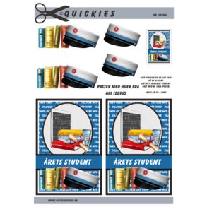 3D klippeark - Student, bl baggrund og bl HF hue