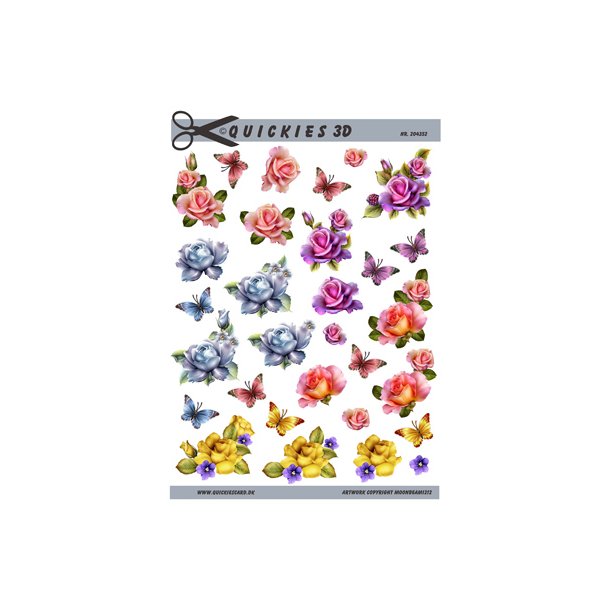 3D ark - Blomster og sommerfugle, sm motiver