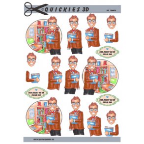 3D ark - Job, skolelrer/bibliotekar, mand