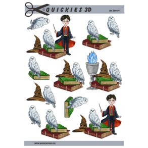 3D klippeark - Dreng kl�dt ud som Harry Potter