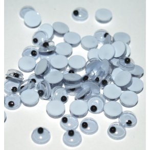 Rullejne til lim, runde, hvid m/lille sort pupil, 3mm, 20 par