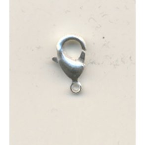 Smykkel�s, karabinhage 12mm, fors�lvet, 8 stk