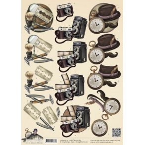 3D ark - udstanset, vintage herre sager