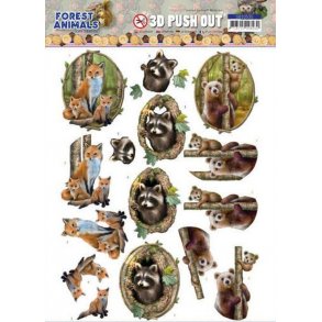 3D ark - udstanset, skovens vilde dyr