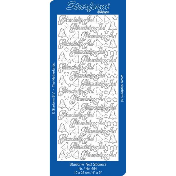 Stickers - Jul, "Gl�delig Jul", s�lv