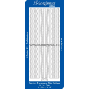 Stickers - Glitter transparent m/slvkant, Borter - 3 forskellige