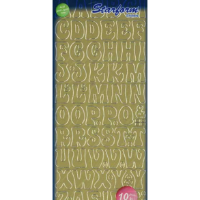 Stickers - Bogstaver, A-Z store, guldfarvet