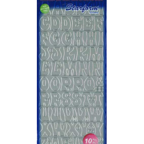 Stickers - Bogstaver, A-Z store, slvfarvet