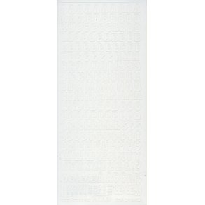 Stickers - Bogstaver og tegn, ca. 10mm, hvid