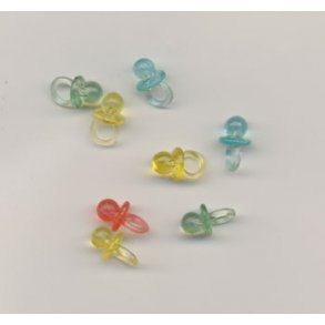 Sutter i plast i ass. farver, ca. �4x13mm, 10stk